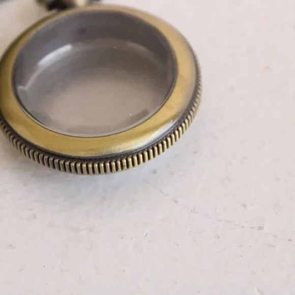 Pocket Watch Case 1.5" Steampunk Retro, Gold Tone or Brass Beveled Glass Front - Picture 4 of 10